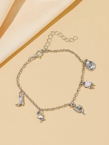 1 Miếng Phong cách phương Tây Retro Hợp kim Nón cao bồi , Giày ống , Xương rồng , Bùa móng ngựa Trang trí Chuỗi vòng tay Đối với phụ nữ , Mặc hàng ngày - Bạc - Xem 2