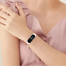 1入組可調式、彈性、尼龍編織智慧手錶帶，適用於小米手環8/7/6/5/4/3，具彈性 - 黑色 - 查看 6