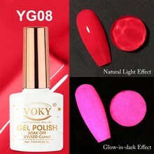 VOKY 全新6入組7.5ml發光變色凝膠指甲油套裝,浸泡式uv Led溫度變化指甲凝膠甲油,diy家庭或美甲沙龍,禮物 - 彩色 - 查看 7