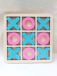 1set Wooden Tic Tac Toe & Nine-Grid Xo Blocks,Educational & Intelligence Table Game For Children,Early Learning Toys Games,Wooden Toys,Puzzle,Children Stocking Fillers,Magnetic Chess Game,Puzzle Table Games,Valentine Cards For Kids,One Wooden,العاب ذكاء مغناطيس - Multicolor - View 5