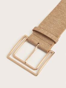 1 件女式牛仔宽皮带，带方形扣，适合派对