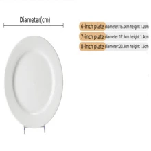 1pc Ceramic Dinner Plate, Western Style White Buffet Plate For Home Use - White - View 2