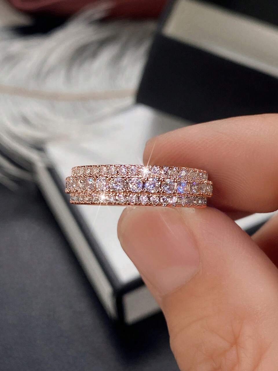 Cubic Zirconia Decorative Ring, Suitable For Daily Wear