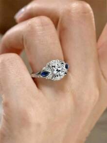 1 件古典立方氧化鋯女士戒指情人節禮物婚禮紀念派對首飾