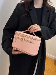 Simple And Fashionable Portable Cosmetic Bag - Pink - View 2
