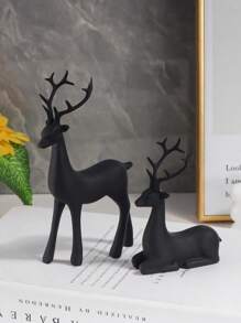 Golden Deer Resin Ornament 2pcs Room Decor Decorations Bedroom Decor Best Gifts Birthday Graduation Home Decor Christmas Decorations Christmas