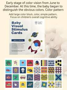 1 Box Black And White Infant Educational Cards, Newborn Visual Stimulation Cards, 0-3 Months Baby Visual Tracking Toy - Black and White - View 11
