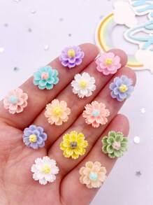 30颗12毫米混合树脂康乃馨平底水钻，适用于剪贴簿、婚礼装饰、DIY工艺品、情人节、暑期学校等场合。 - 彩色 - 查看 7