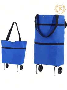 JK Color Sopresa Bolsa Y Carrito 2 En 1 Plegable Con Ruedas Carrito Bolso Portátil Con Ruedas Plegable Ajustable Para Mandado Supermercado - color sopresa liso  Bolsa Y Carrito 2 En 1 Plegable Con Ruedas - Ver 2