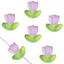 beadia 9mm 10/20入組鬱金香花式燈工玻璃珠，多色燈工花珠 DIY 手鍊珠寶首飾製作用 - 花 - 查看 7