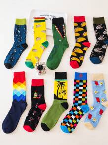5 pares de calcetines de tripulación divertidos, creativos y cómodos de moda variados para hombres, un gran regalo para amigos