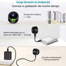Camara Espia WiFi Oculta, 1080P HD Detección de Movimiento con Visión Nocturna Mini Cámara Espía, Soporta Grabación Cíclica, Múltiples Usuarios, Reproducción Remota, para Interior, Hogar y Oficina - Negro - Ver 4