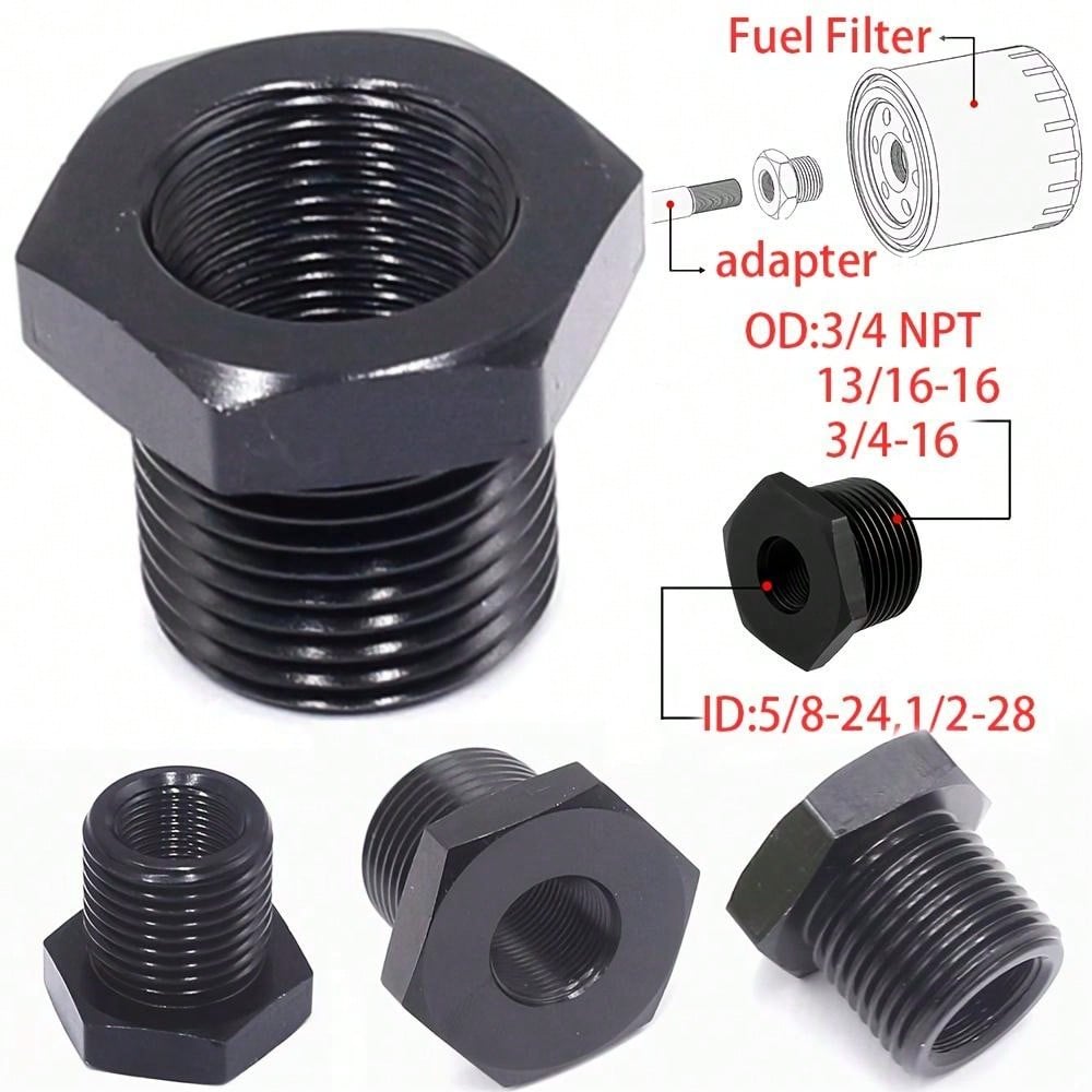 Fuel Filter Adapter 3/416,13/1616,3/4 NPT to 1/228 ,5/824 Adapter