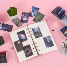 50入組/包星空主題美感貼紙,和紙製日記裝飾,電話、筆記本電腦、剪貼簿、塗鴉、拼貼用的 Diy 裝飾材料,創意藝術設計 - 藍色 - 查看 3