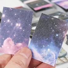 50入組/包星空主題美感貼紙,和紙製日記裝飾,電話、筆記本電腦、剪貼簿、塗鴉、拼貼用的 Diy 裝飾材料,創意藝術設計 - 藍色 - 查看 7