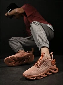 Nam Thoáng khí Ngoài trời Giày thể thao Với Thoải mái Lưới Chất vải , Mềm mại Cái đệm ,  chạy Chạy bộ Giày dép - màu nâu - Xem 5