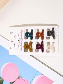 6入組女士時尚基礎小夾子髮夾,適合日常使用