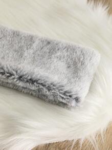 1件灰色針織耳暖耳朵暖冬季頭帶,女士用毛茸茸頭帶 - 灰色 - 查看 3