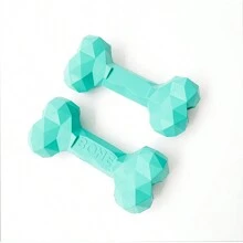 1pc Diamond-shaped Pet Treat-dispensing Toy For Small, Medium, And Large Dogs, Rubber And Durable - Blue - View 3