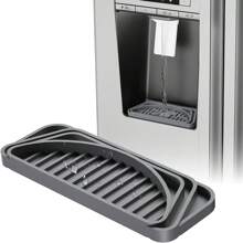 1pc Silicone Mat For Water Dispenser, Refrigerator, Coffee Machine, Bar, Drip Tray - Light Grey - View 2