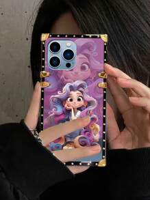 Ốp lưng điện thoại Iphone 16 1 hình nhân vật hoạt hình hình chữ nhật chống sốc thời trang tương thích với iPhone Samsung Galaxy Realme Redmi Vivo - Màu tím - Xem 2