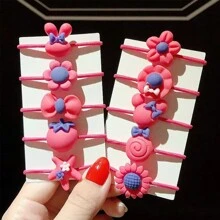 20入組可愛毛絨球裝飾髮圈,多彩彈性髮帶馬尾扣髮飾,適用於幼兒女孩