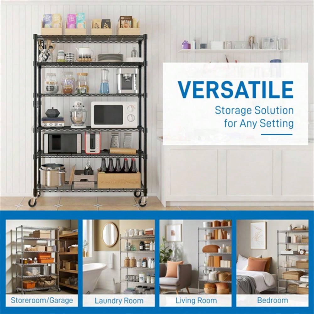 6Tier disassembly and free assembly NSFCertified Steel Wire Shelving with Wheels SHEIN USA
