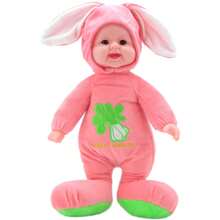 兒童伴侶毛絨玩具,逼真的嬰兒布偶動物,男女皆宜,可以安撫寶寶 - 玫紅色 - 查看 1