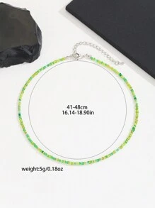 1 Miếng Duy nhất Có màu sắc Vòng cổ đính cườm , Của phụ nữ Linh hoạt Lớp đơn Thời trang Mùa hè - màu xanh lá - Xem 3