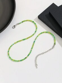 1 Miếng Duy nhất Có màu sắc Vòng cổ đính cườm , Của phụ nữ Linh hoạt Lớp đơn Thời trang Mùa hè - màu xanh lá - Xem 4