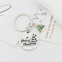 1入組聖誕樹吊飾不鏽鋼鑰匙扣,送禮給朋友的新年禮物 - 彩色 - 查看 3