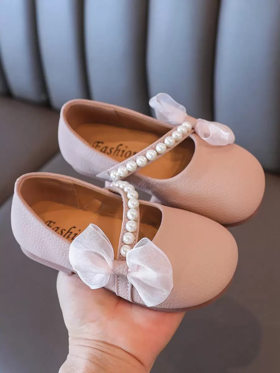2024 New Spring/Autumn Girls Non-Slip Soft Flat Pink Children Cute Princess Shoes - Pink - View 1