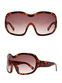 1pc Large Wrap-Around Shield Personalized Outdoor Y2k One-Piece Fashion Glasses - Multicolor - View 3