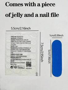 24pcs Almond Shaped Romantic Snowflake Christmas & New Year Series Nail Art Stickers + 1pc Jelly Gel + 1pc Nail Buffer - Multicolor - View 5