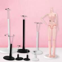 Doll Stand Base, Stainless Steel Extendable Waist Clip, Suitable for Various Types of Dolls, Including  Dolls, BJDs (Ball-Jointed Dolls), Cloth Dolls,  Small Cloth Dolls, Salon Dolls, etc. Ideal for Plush Models, Photography, and Display (Dolls not included) - White - View 4