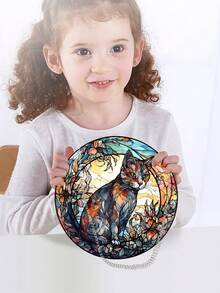 1個可愛貓咪手繪亞克力掛飾,雙面亞克力面板牆窗裝飾(附鍊和掛鉤),貓科愛好者禮物,貓咪紀念禮物,14.5厘米/5.7英寸 - 彩色 - 查看 3