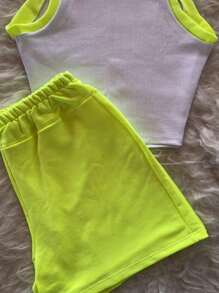 Women Two-piece Outfits - 青檸色 - 查看 2