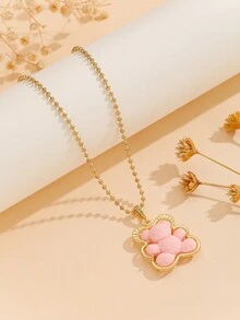 1pc Cute Hollow Out Metallic Teddy Bear Pendant Necklace - cute bear - View 1