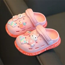Kids Slippers, Cute Girls Summer Princess Non-Slip Soft Sole Home Toddler Baby Sandals And Wall Hole Shoes, Sizes 30-35 Available In Various Colors - Pink - View 3