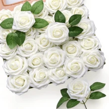 50pcs Artificial Roses With Stem For Diy Bouquets, Corsages, Weddings, Showers, Parties, Festivals, Suitable For Bridal Engagement, Bachelor Party And Anniversaries Decorations - Multicolor - View 7