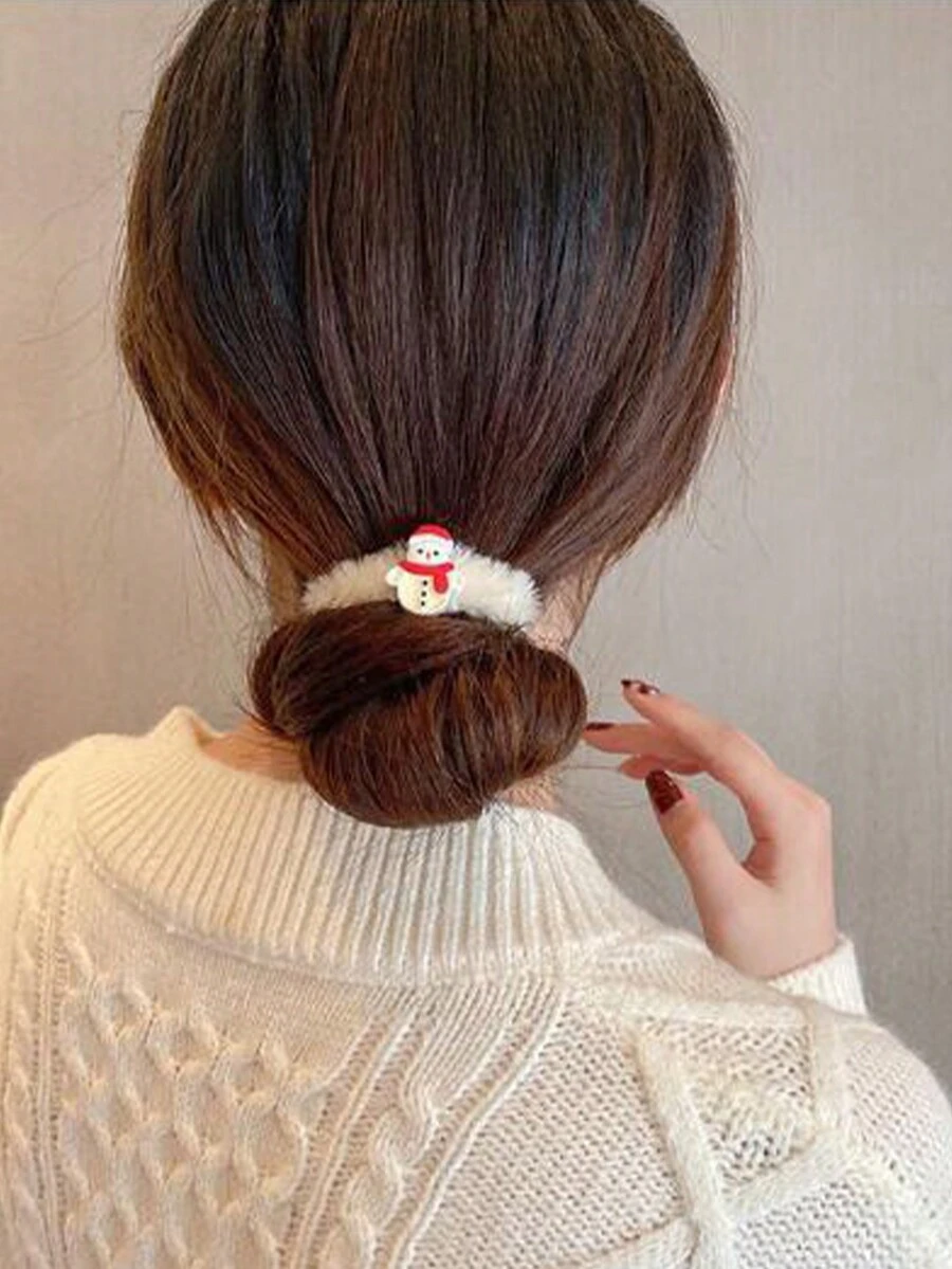 1 件装白色冬季新款圣诞女士发带，适合女孩新年约会的时尚发饰