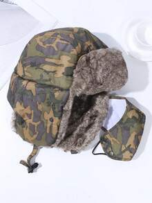 1 男女通用黑色保暖内衬面罩雷锋帽秋冬季户外滑雪保暖狩猎帽 - 彩色 - 查看 3