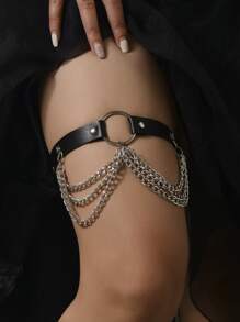 1 Pieza Brazalete De Pierna Con Forma De Corazón Para Disfraz (cosplay) En Color Negro Con Correa Ajustable - Multicolor - Ver 1