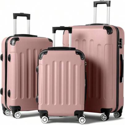 3-In-1 Portable ABS Trolley Case 20" / 24" / 28" Gray For Travel Storage Bag,Makeup Bag,Cosmetic Bag,Vacation Organizer,Large Capacity Makeup Organizer Makeup Case, For Lipstick, Brush, Skincare, Mobile Phone, Coin, Small Items, For Home,Gift,Vacation And Festival Halloween Christmas Multifunctional Use