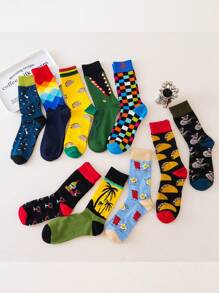 5 pares de calcetines de tripulación divertidos, creativos y cómodos de moda variados para hombres, un gran regalo para amigos