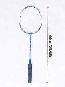 1 Set Kit De Doble Paquete De Raquetas De Bádminton Para Adultos, Raquetas Individuales Resistentes Al Estilo De Ataque Para Principiantes Para Hombres, Mujeres, Estudiantes - Azul - Ver 2