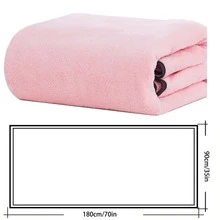 超柔軟超大浴巾1入組（35" X 70"）,快速乾燥,微纖維珊瑚絨高吸水性浴巾適用於洗澡、健身、浴室、運動、瑜珈、旅行等（淺粉色） - 淺粉色 - 查看 2