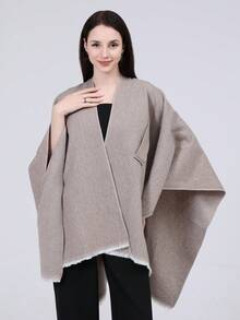 LEAJOURNO. 1條冬季女士彩虹圍巾,厚實暖和的格紋披肩,多功能且可愛,適合夫婦、學生和ins風格愛好者 - 卡其色 - 查看 2