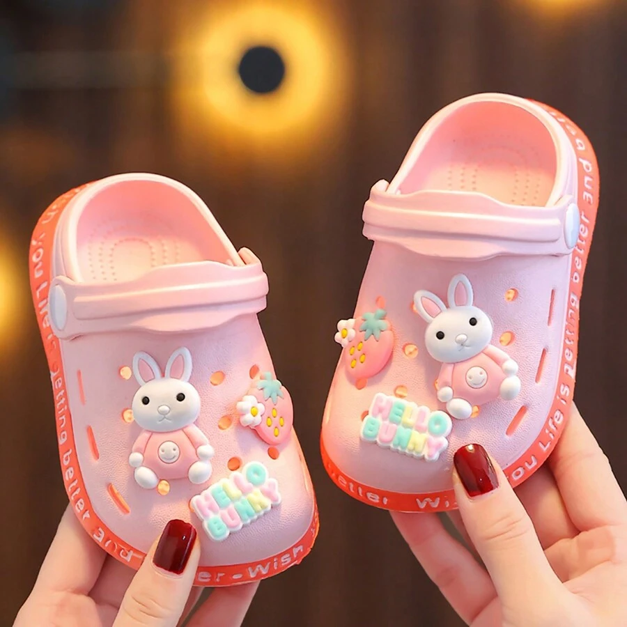Kids Slippers, Cute Girls Summer Princess Non-Slip Soft Sole Home Toddler Baby Sandals And Wall Hole Shoes, Sizes 30-35 Available In Various Colors - Pink - View 1