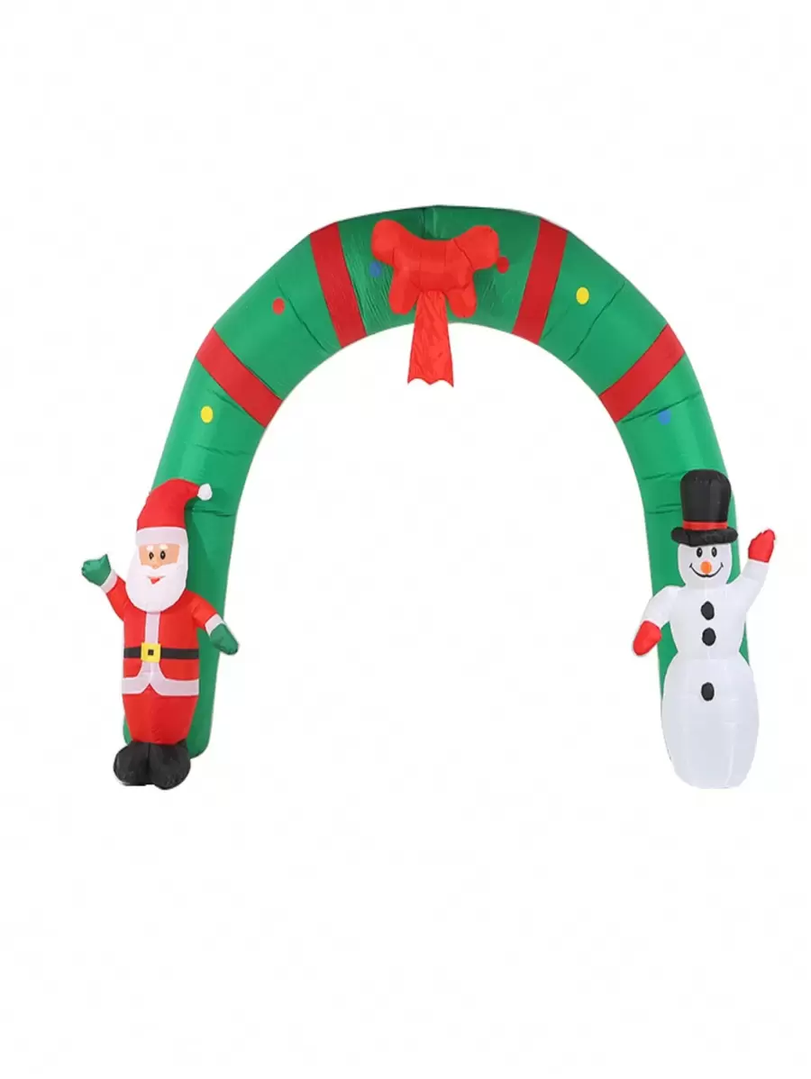 1 Set 1pc 250*300cm Inflatable Christmas Arch With Inflatable Santa Claus & Snowman Led Decor For Home Yard And Mall - Australian Regulations - View 1